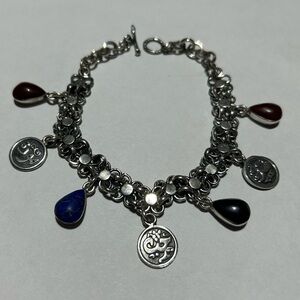 Handmade Egyptian Silver Charm Bracelet